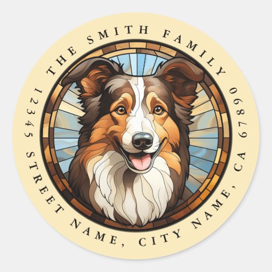 Collie Round Stickers (Vorderseite)