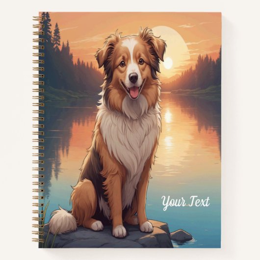Collie Schäferhund am See Notizblock (Vorderseite)