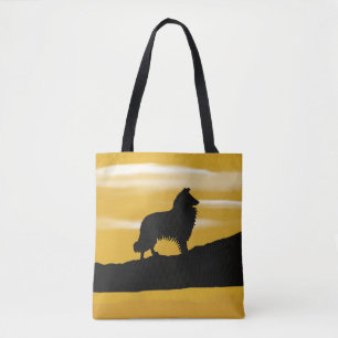 Collie/Sheepdog Sonnenaufgang Tasche