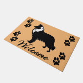 Collie / Sheltie Willkommen Fußmatte (Schrägansicht)