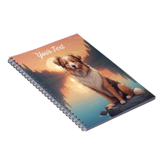 Collie Shepherd am See Notizblock (Rechte Seite)