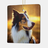 Collie Side View Keramikornament (Links)