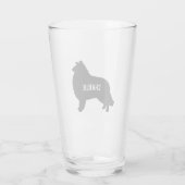 Collie Silhouette Custom Dog Breed Drink Glass Glas (Rückseite)