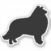 Collie Silhouette Hunde Rasse Vinyl Sticker (Vorderseite)