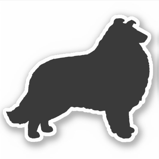 Collie Silhouette Hunde Rasse Vinyl Sticker (Vorderseite)