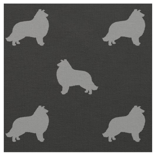 Collie-Silhouette-Muster Stoff (Nahaufnahme)