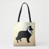 Collie-Silhouette Tasche (Vorderseite)