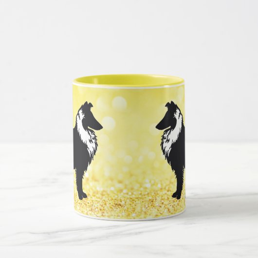 Collie Silhouette Tasse (Zentrum)