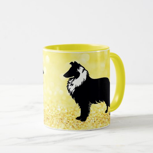 Collie Silhouette Tasse (VorderseiteRechts)