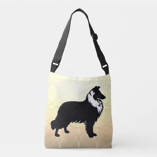 Collie Silhouette Tragetaschen Mit Langen Trägern (Vorderseite)