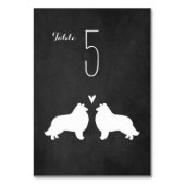 Collie Silhouetten Wedding Reception Tischnummer (Rückseite)