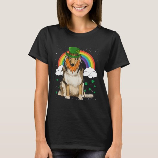 Collie St Patricks Day Leprechaun T-Shirt (Vorderseite)