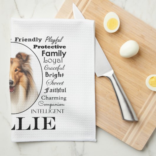 Collie Traits Geschirrtuch (Viertel Falte)
