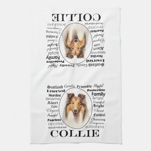 Collie Traits Geschirrtuch (Vertikal)