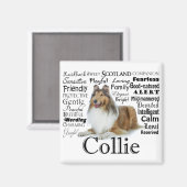 Collie Traits Magnet (Vorderseite/Rückseite)
