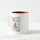 Collie Traits Zweifarbige Tasse (Vorderseite Links)