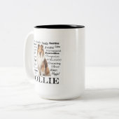 Collie Traits Zweifarbige Tasse (Vorderseite Links)