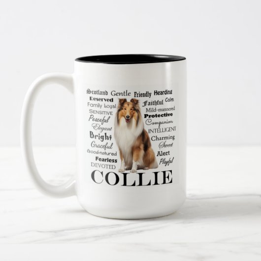 Collie Traits Zweifarbige Tasse (Links)