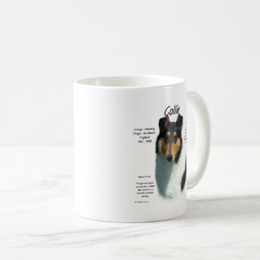 Collie (tri glatt) History Design Kaffeetasse (VorderseiteRechts)
