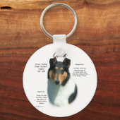 Collie (tri glatt) History Design Schlüsselanhänger (Vorderseite)