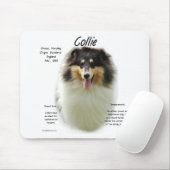 Collie (tri rau) History Design Mousepad (Mit Mouse)