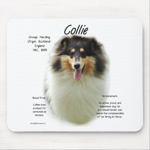 Collie (tri rau) History Design Mousepad