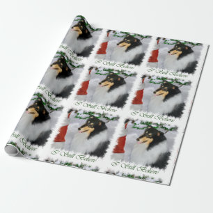Collie trifft Sankt-Weihnachten Geschenkpapier
