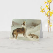 Collie und Schaf Karte (Gelbe Blume)