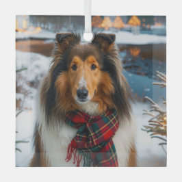 Collie Urlaub Ornament Aus Glas