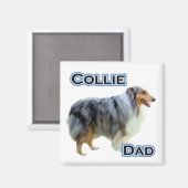 Collie Vater 4 - Magnet (Vorderseite/Rückseite)
