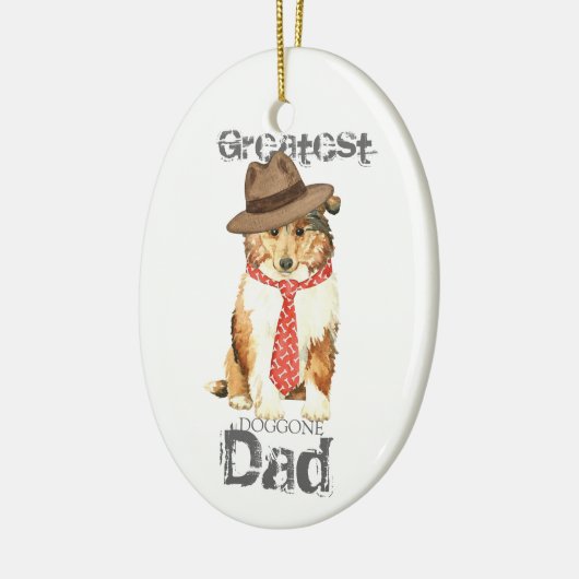 Collie Vater Keramik Ornament (Links)