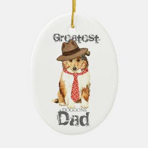 Collie Vater Keramik Ornament
