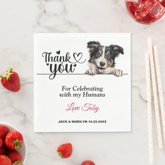 Collie Wedding Vielen Dank Serviette (Beispiel)