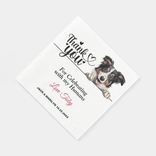 Collie Wedding Vielen Dank Serviette (Ecke)