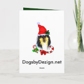 Collie-Weihnachtsgeschenke Feiertagskarte (Rückseite)