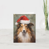 Collie Weihnachtsmalerei Karte (Vorderseite)