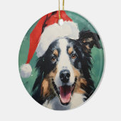 Collie Weihnachtsmalerei Keramik Ornament (Links)