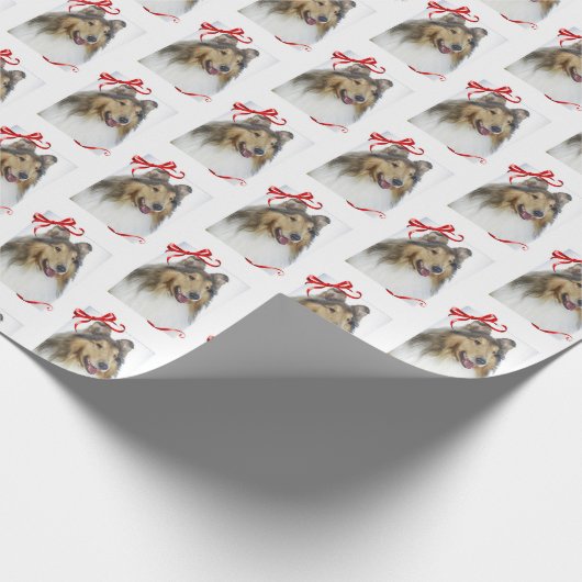 Collie-WeihnachtsPackpapier Geschenkpapier (Ecke)