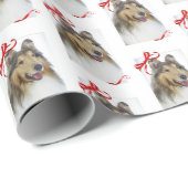 Collie-WeihnachtsPackpapier Geschenkpapier (Rolleneckpunkt)