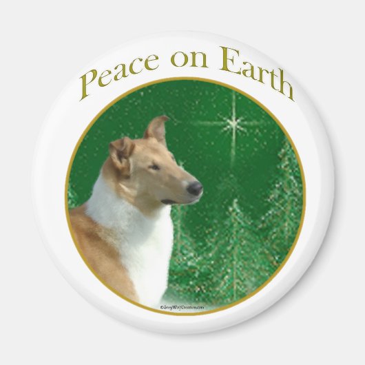 Collie Weltfrieden Magnet (Vorne)