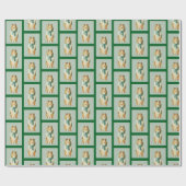 Collie-Wintermuster Geschenkpapier (Flach)