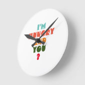 Collier Boîte À Souvenir i'm hungrig montre Runde Wanduhr (Winkel)