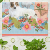 Collies und Blumen zum Muttertag Geschirrtuch (Gefaltet)