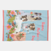 Collies und Blumen zum Muttertag Geschirrtuch (Horizontal)