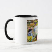 Collies und Kätzchen feiern als Osterhasen Tasse (Links)