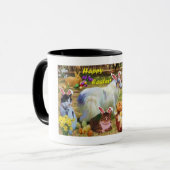 Collies und Kätzchen feiern als Osterhasen Tasse (Vorderseite Links)