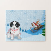 Colliese an der Grenze haben Winterurlaub. Puzzle (Horizontal)