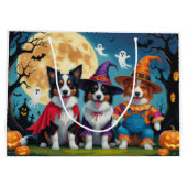 Colliese an der Grenze Hunde Pumpkin Halloween Fun Große Geschenktüte (Rückseite)