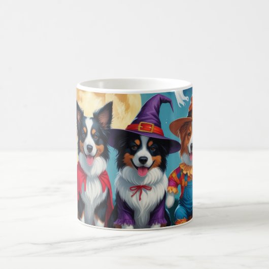 Colliese an der Grenze Hunde Pumpkin Halloween Fun Kaffeetasse (Mittel)