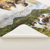 Colliese Herde Schafe, mit Portrait und Zitat - Sherpadecke (3/4)